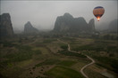 Yangshuo landscape seen from a balloon, China